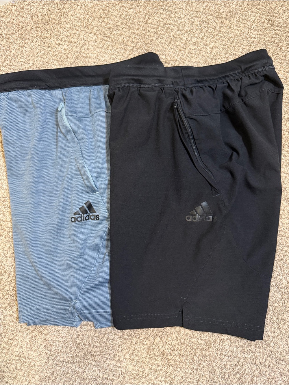 adidas Men’s Athletic Shorts — Black & Light Blue